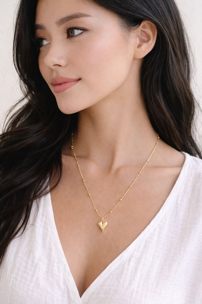 Gouden Hart Ketting – Minimalistische RVS Ketting met Bedel
