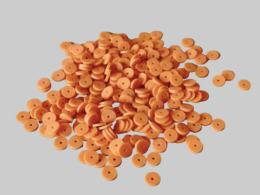 Katsuki polymeer disc kralen (6 mm) Orange